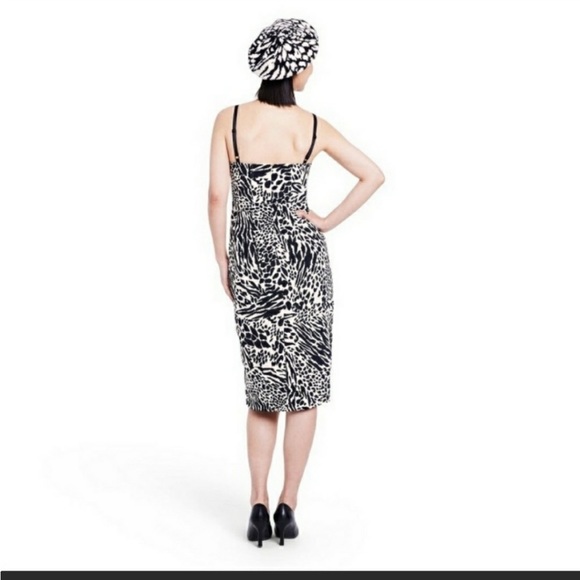 Black/white Animal Print Bustier Midi Dress - SERGIO HUDSON X TARGET sz S - Picture 6 of 9